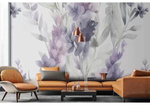 Carta da parati fiori di lavanda acquerello 2