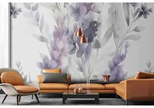 Carta da parati fiori di lavanda acquerello 2