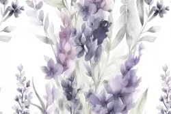 Eleganza naturale in stile acquerello con carta parati fiori lavanda
