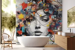 Carta da parati volto artistico
