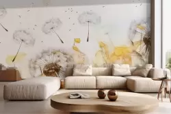 Carta da parati soffioni in volo