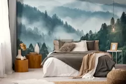 Eleganza naturale con carta da parati paesaggio boschivo