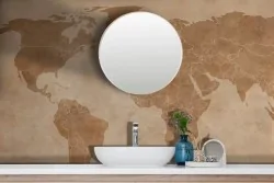 Atmosfera storica con decorazioni mappa del mondo