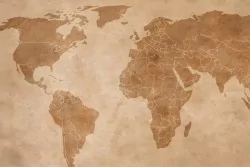 Carta da parati mappa vintage ideale per uno studio