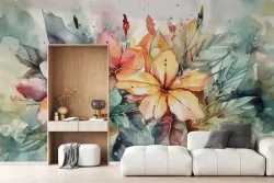 Atmosfera energica con carta da parati fiori colorati