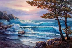 Wallpaper Design and Styles Landscapes and Nature Paintings and Watercolors Nature Beach and Sea