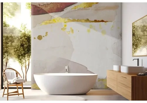 Carta da parati toni terra con oro