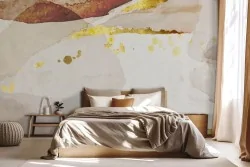 Carta parati astratta con dettagli oro