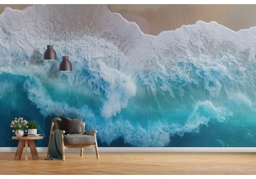 Carta da parati spiaggia onde in movimento