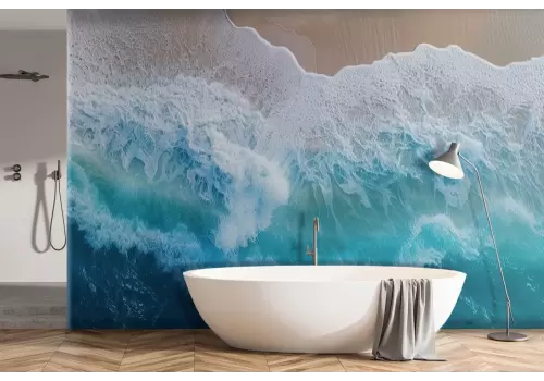 Carta da parati spiaggia con onde in movimento 2