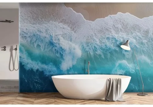 Carta da parati spiaggia con onde in movimento 2