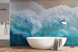 Relax con vista oceano blu con decorazioni murali marine