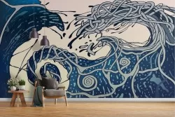 Abstract wave wallpaper modern illustration