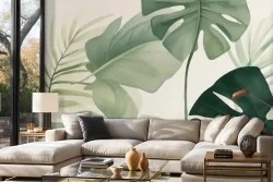 Dono un tocco esotico con la carta per pareti tropicale per soggiorno