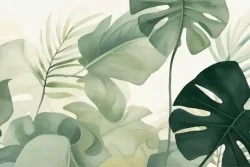 Carta parati foglie tropicali verdi