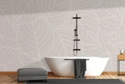 Design moderno con foglie stilizzate: decorazioni murali per il bagno