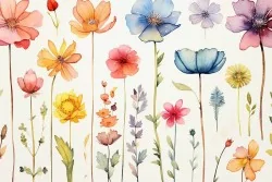 Allegria e colori con fiori colorati su carta per pareti