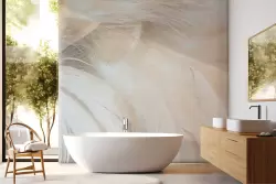 Carta da parati piume soffici cipria