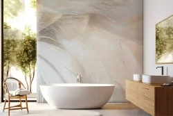 Carta da parati piume soffici cipria