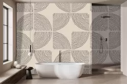 Eleganza e semplicità con carta da parati geometrica beige