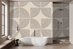 Eleganza e semplicità con carta da parati geometrica beige