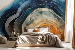 Carta da parati fasce multicolore astratta