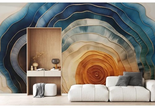 Carta da parati fasce multicolore astratta 2