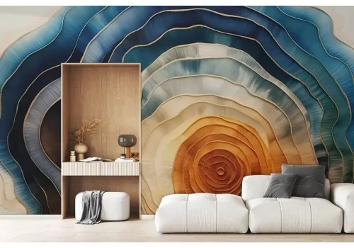 Carta da parati fasce multicolore astratta 2