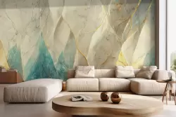 Carta da parati eleganza marmorea dorata