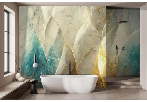 Carta da parati eleganza marmorea dorata 2