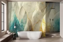 Carta da parati effetto marmo dorato per pareti di classe