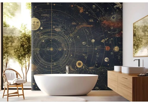 Carta da parati mappa galassia stilizzata