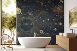 Carta da parati mappa galassia stilizzata