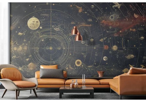 Carta da parati mappa galassia stilizzata 2