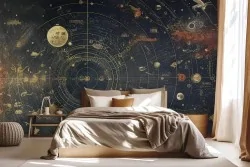 Eleganza spaziale con carta da parati tema spazio