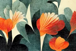 Decorazione floreale astratto e colorato per le pareti