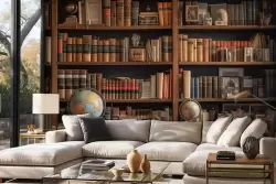 Carta parati dal design classico per un ambiente intellettuale