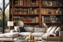 Carta parati dal design classico per un ambiente intellettuale