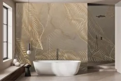 Tappezzeria murale tropicale per rivestire le pareti del bagno