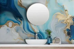 Trasforma il tuo bagno con l'onda astratta blu