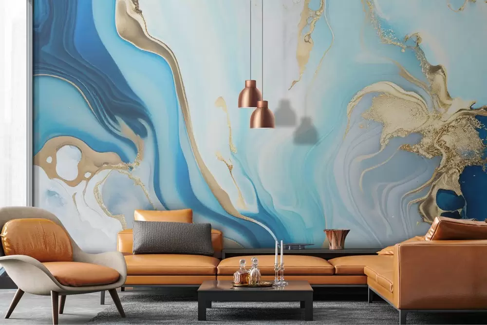 Carta da parati astratta per soggiorno elegante