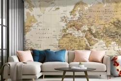 Eleganza senza tempo per il tuo studio con decorazioni mappamondo vintage