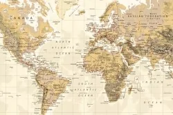 Trasforma la tua parete in una finestra sul mondo con tappezzeria murale tema mappe