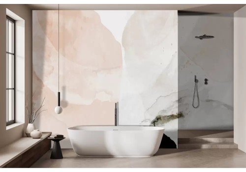 Carta da parati astratta acquerello rosa tenue 2