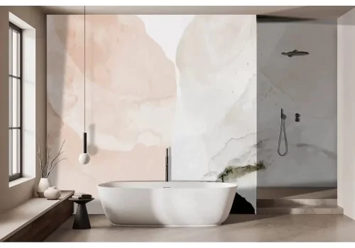 Carta da parati astratta acquerello rosa tenue 2