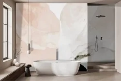 Dona serenità alla tua casa con questa carta da parati astratta in stile acquerello