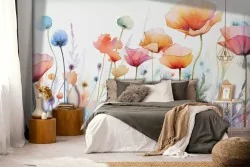 Trasforma la tua parete della camera in un giardino di fiori dipinti