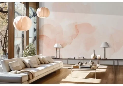 Carta da parati astratta rosa acquerello