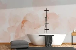 Delicate sfumature rosa per un ambiente sereno con carta parati