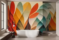 Decora il tuo bagno con carta da parati con colori autunnali moderni Decora il tuo bagno con carta da parati con colori autunnali moderni